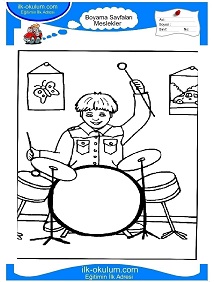 Çocuklar İçin Müzisyen Boyama Sayfaları 